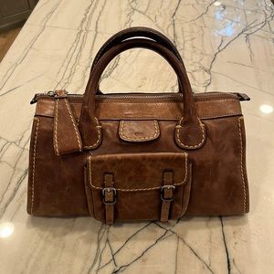 Chloe Cognac Leather Purse